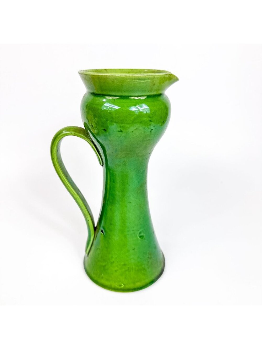 Antique Aller Vale Pottery England Green Pitcher Vase Jug